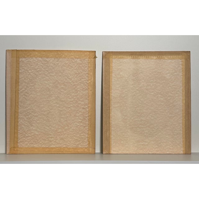 Vintage Shabby Chic Floral Still Life Original Watercolor Paintings, a Pair For Sale - Image 12 of 12