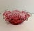 Vintage Fenton-Style Cranberry Thumbprint Pattern Ruffled Rim Glass Bowl For Sale In Louisville - Image 6 of 6