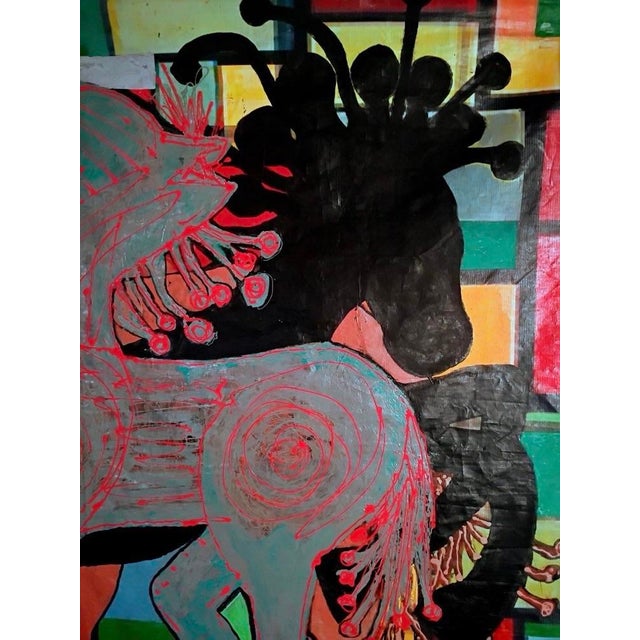 2010s Large Abstract Expressionist Mixed Mixed Media Painting by Christopher Shoemaker (9 Ft. X 9 Ft.) For Sale - Image 5 of 8