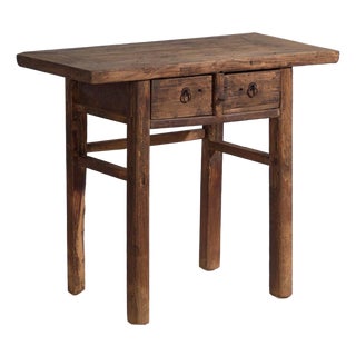 Antique Elm Console Table For Sale