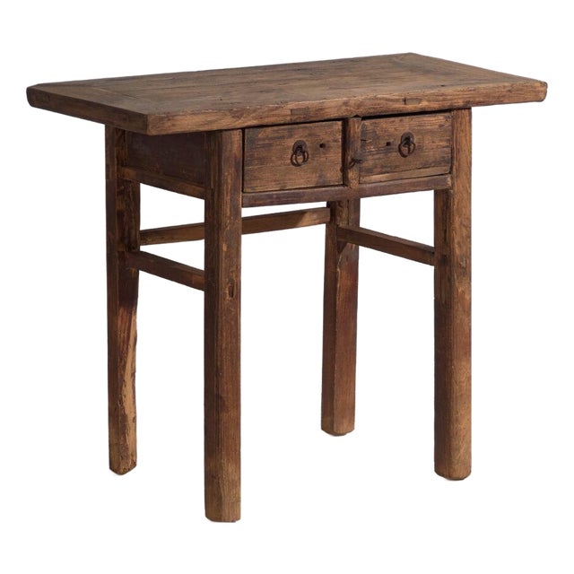 Antique Elm Console Table For Sale