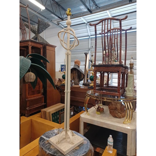 Mid 20th Century Vintage Cast Iron Armillary Floor Lamp For Sale - Image 4 of 4