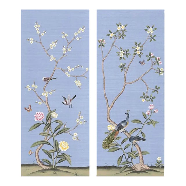 24"*48", Chinoiserie Wall Artwork, Wallpaper Panel - Set of ( No Frame) For Sale