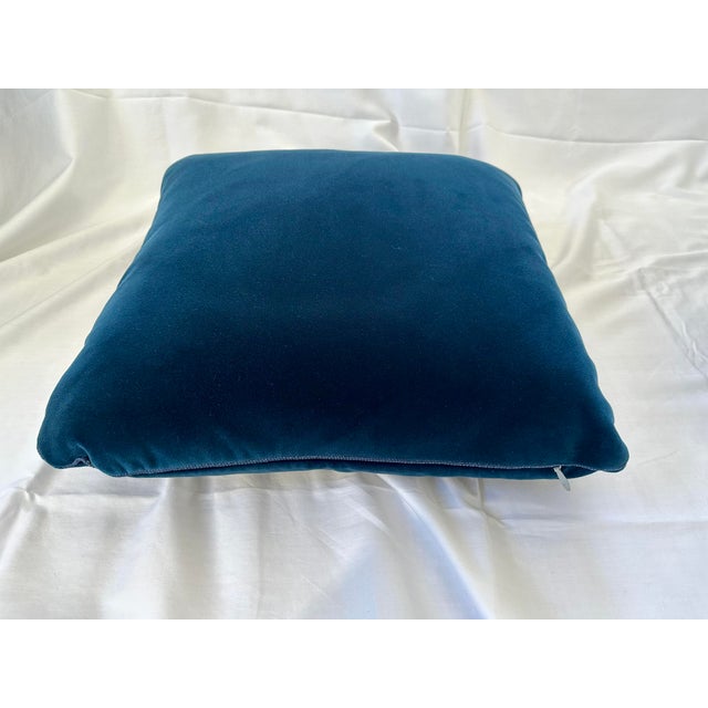 Set of 4 Custom Dark Navy Blue Velvet Pillows For Sale In San Francisco - Image 6 of 11