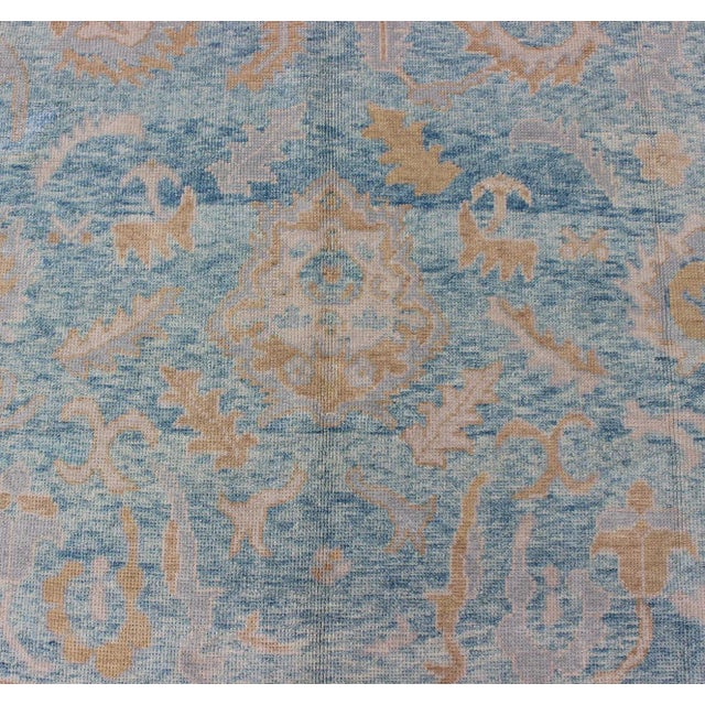 2000 - 2009 Square Turkish Oushak Rug by Keivan Woven Arts 10'10 X 12'1 For Sale - Image 5 of 9