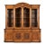 Karges French Regency Louis XVI Burled Walnut Lighted Breakfront Bookcase Cabinet, Newly Refinished For Sale