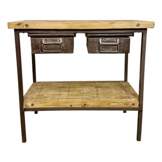 Vintage Industrial Worktable, 1960s For Sale