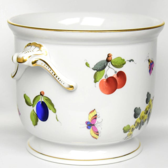 Entirely Hand Painted, Large Vintage Herend Cachepots,/Bottle Coolers, a Pair For Sale - Image 9 of 12