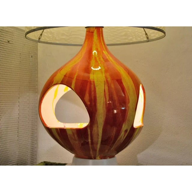 Italian Handmade Ceramic Lamp, 1960s For Sale - Image 3 of 11