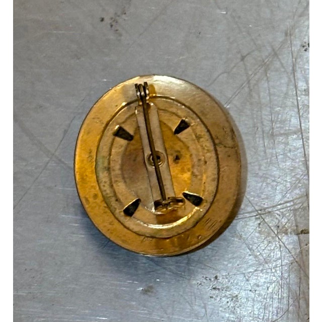 1930s-40s gold tone/black asian style geisha brooch. Excellent condition.