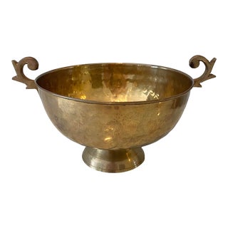 Vintage Hammered Brass Bowl For Sale