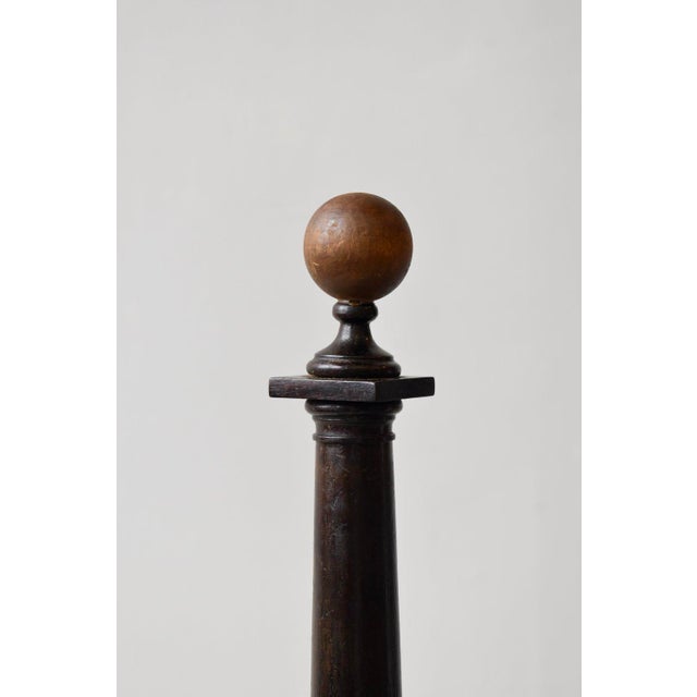 Brown Antique Walnut Masonic Ceremonial Column Sculpture, Circa Early 20th Century For Sale - Image 8 of 12