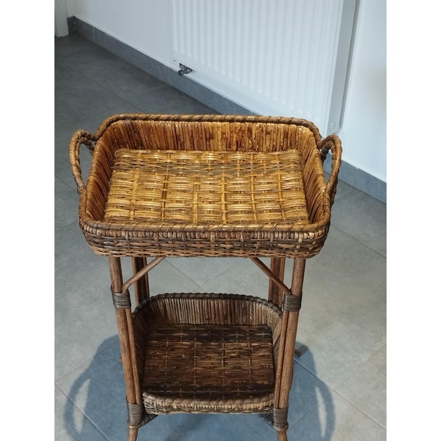 Antique Wicker Side Table, 1890s For Sale - Image 17 of 18