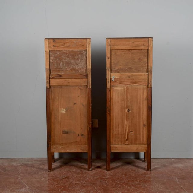 Brown Art Nouveau Bedside Tables with Marble Tops, 1890s, Set of 2 For Sale - Image 8 of 18