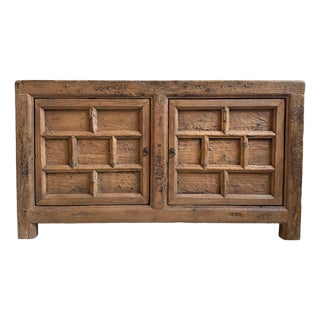 Antique Brick Elm Sideboard For Sale