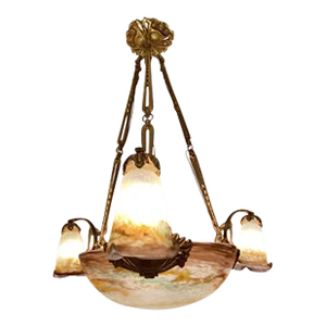 1920 Muller Freres French Art Deco Chandelier