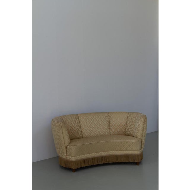 Textile Art Deco Danish Banana Sofa, 1940s For Sale - Image 7 of 18