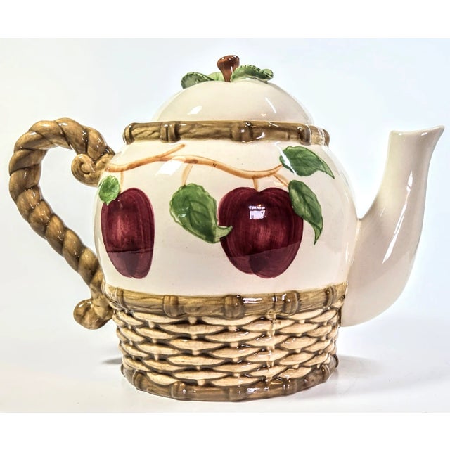 Mojolica Apple Teapot For Sale - Image 9 of 9