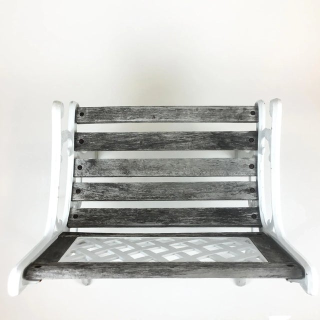 Wood Vintage Cast Iron Garden Bench For Sale - Image 7 of 13