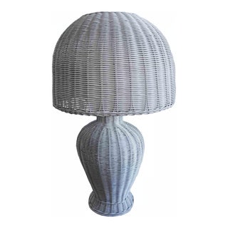 Vintage Wicker Lamp For Sale