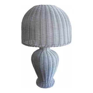 Vintage Wicker Table Lamp For Sale