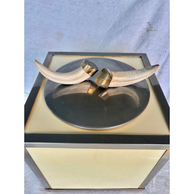 Mid 20th Century Italian Faux Horn Ice Bucket For Sale - Image 6 of 12