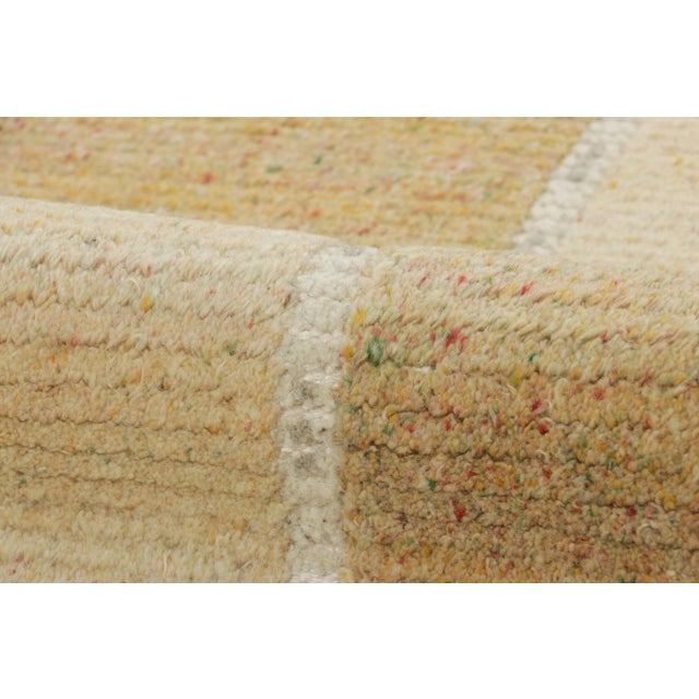 Textile Rug & Kilim’s Scandinavian Style Rug, Beige-Brown With Square Geometric Patterns For Sale - Image 7 of 8