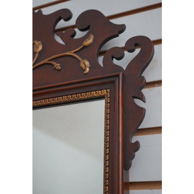 Wood Kindel Vintage Chippendale Mahogany Mirror For Sale - Image 7 of 9
