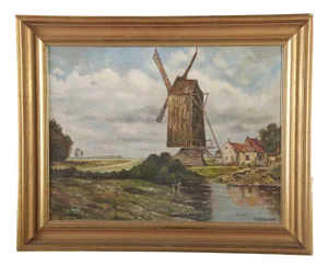 E. Müller, The Windmill, 1942, Oil on Canvas