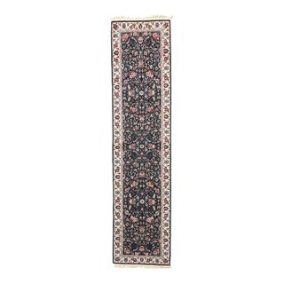 Persian Kashan Wool 3X11 Emerald Green, Ivory & Red Handmade Runner Rug #9900901 For Sale