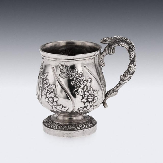 Antique 19th Century Indian Colonial Silver Christening Mug, 1860 For Sale - Image 3 of 16