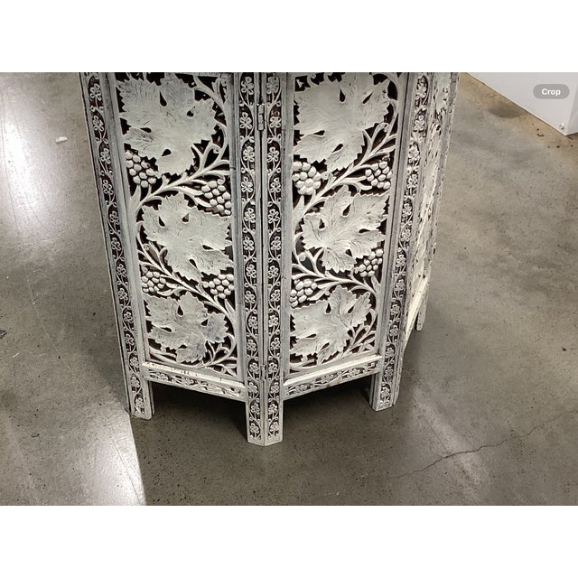 Antique White Moroccan Carved & Painted Table For Sale - Image 8 of 8