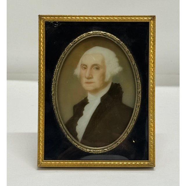 The American School American School Glass Miniature Portrait of George Washington, Mid-19th Century For Sale - Image 3 of 9
