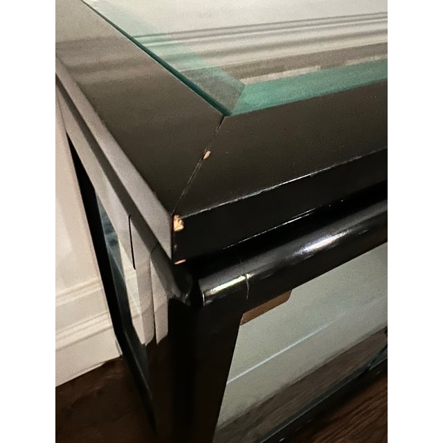 Vintage Chinoiserie Glass and Wood Cabinet For Sale - Image 9 of 12