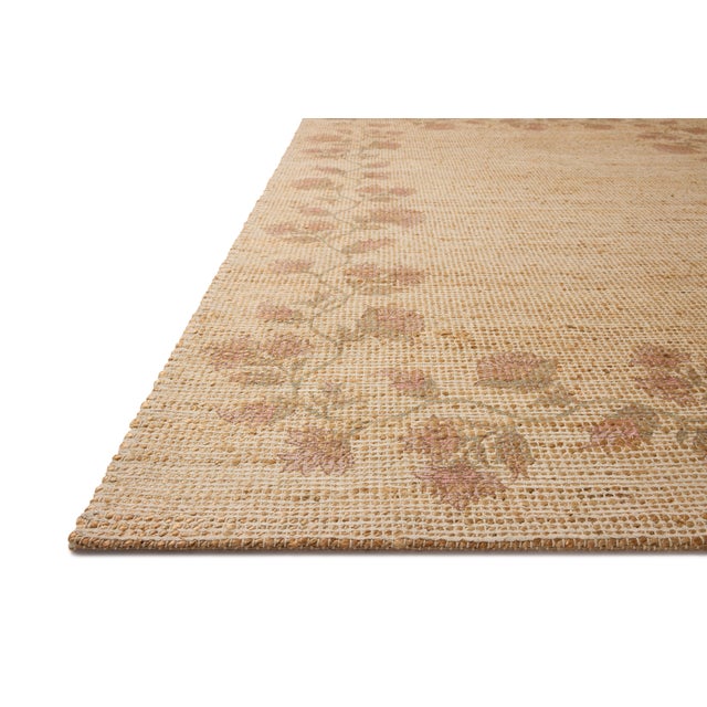 Transitional Chris Loves Julia x Loloi Rue Natural / Multi 18" x 18" Sample Rug For Sale - Image 3 of 6