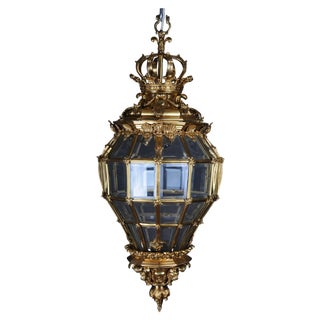 French Louis XVI Fire Lantern in Bronze and Brass For Sale