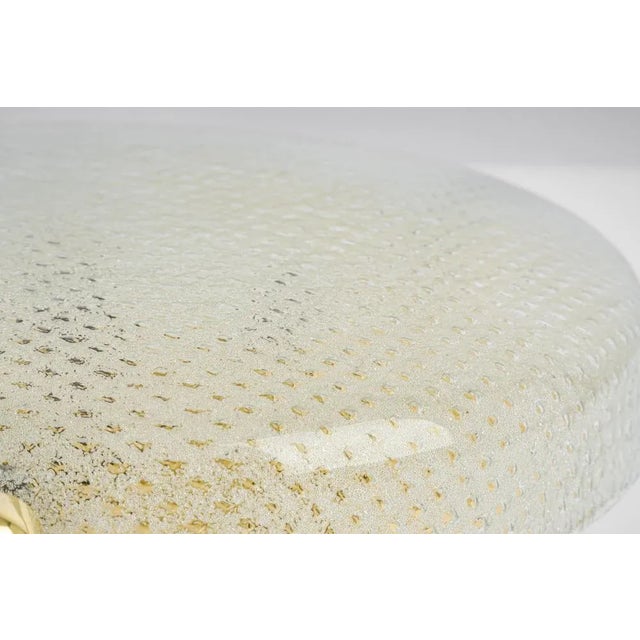 Wonderful round murano flush mount or wall light by hillebrand leuchten, germany, 1970s. Thick textured murano fixture on...