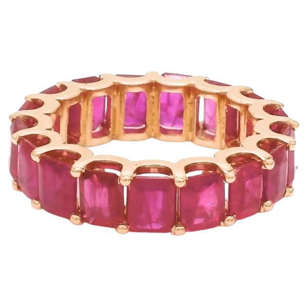 Natural 8.33 cts ruby band ring in 18k gold For Sale - Image 15 of 18