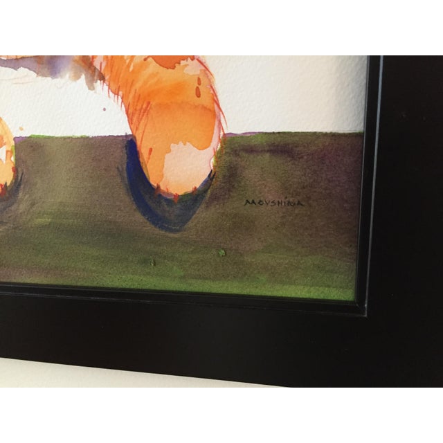 A sweet painting of Pepper, the cairn, and Saffron, the ginger cat. The painting titled 'Meet the Frenemies' was on view...