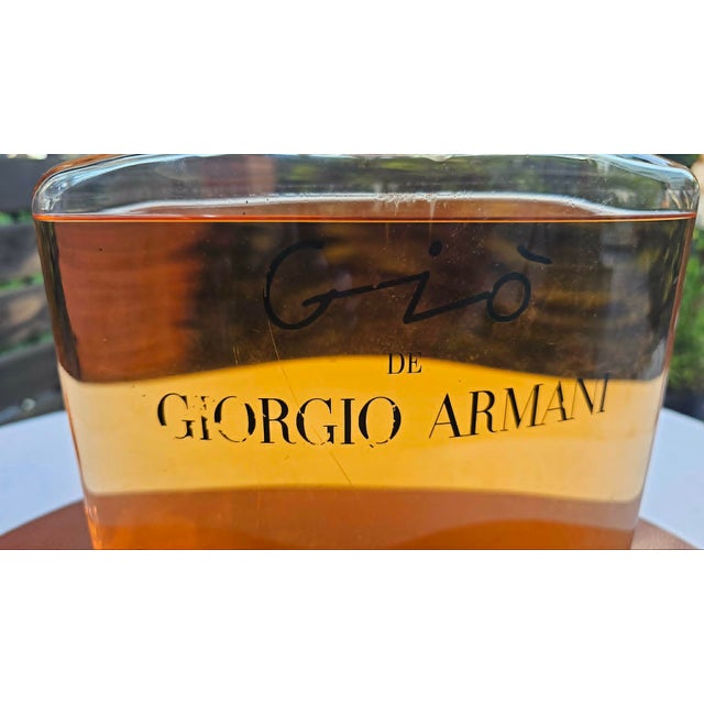 1992 Gio by Giorgio Armani display bottle, dimensions: height 28.5 cm, width 21 cm, depth 7.7 cm.