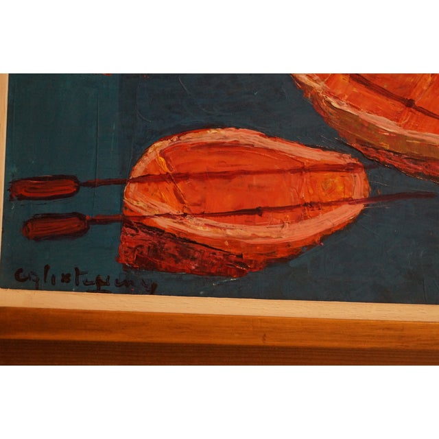 Calixte Henri Haitian Painting of Boys in Boats For Sale In San Antonio - Image 6 of 10