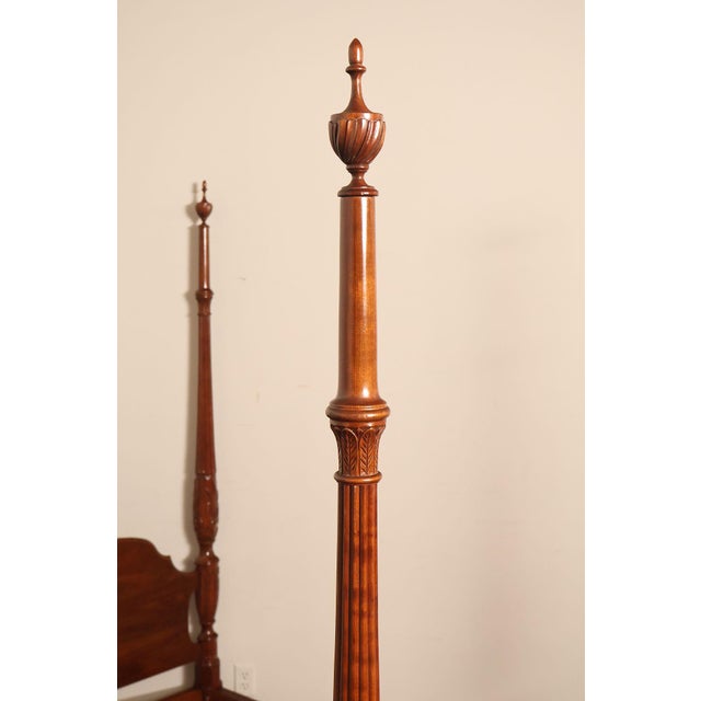 Stickley Queen Size Cherry Rice Carved Poster Bed For Sale - Image 12 of 18