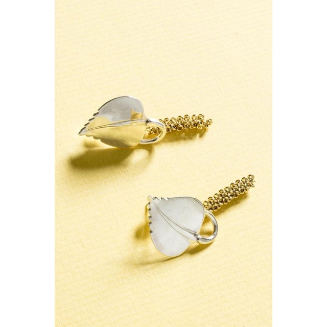 1940s Gilded Silver Earrings by Gertrud Engel, 1948, Set of 2 For Sale - Image 5 of 8