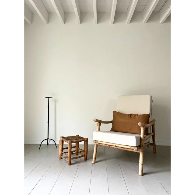 French Woven Rope Wooden Stool, 1940s For Sale - Image 6 of 6