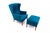 Wingback armchair with ottoman, Denmark, second half of the 20th century. Very good condition. Dimensions: Armchair:...