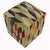 Shabby Chic Ivory/Red Handmade Kilim Upholstered Ottoman For Sale - Image 9 of 9