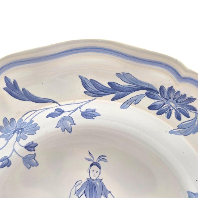 Longchamp France Moustiers Blue Rim Soup Bowl, 9-Inch Porcelain For Sale In San Francisco - Image 6 of 10