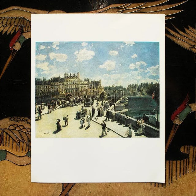 The School of Paris 1977 After Auguste Renoir "Pont Neuf, Paris", Vintage Full-Color Print For Sale - Image 3 of 6