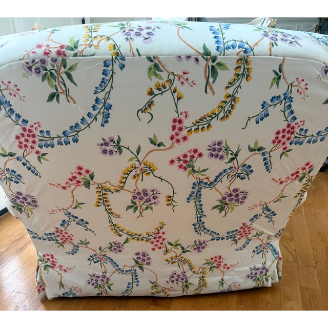 Ivory Custom French Brunschwig & Fils Down Filled Floral Botanical Colorful Chintz Chaise For Sale - Image 8 of 14