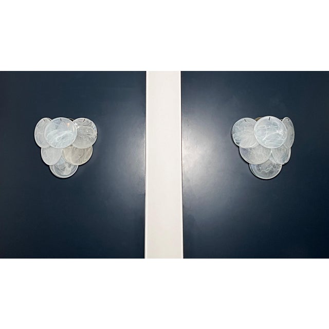Glass Wall Sconces with Alabaster White Disks, 1990s, Set of 2 For Sale - Image 16 of 17